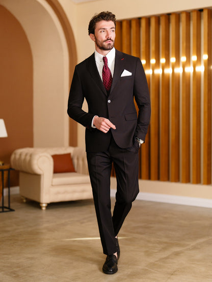 Black Modern-Fit Suit 3-Piece VIOSSI