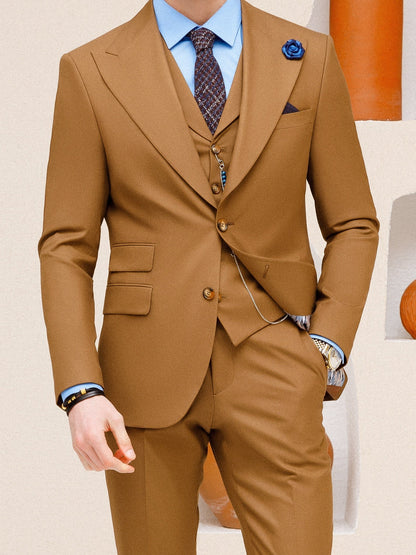 Brown Slim-Fit Suit 3-Piece VIOSSI