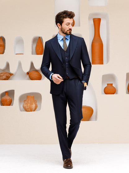 Navy Slim-Fit Suit 3-Piece VIOSSI