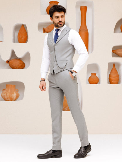 Grey Slim-Fit Suit 3-Piece VIOSSI
