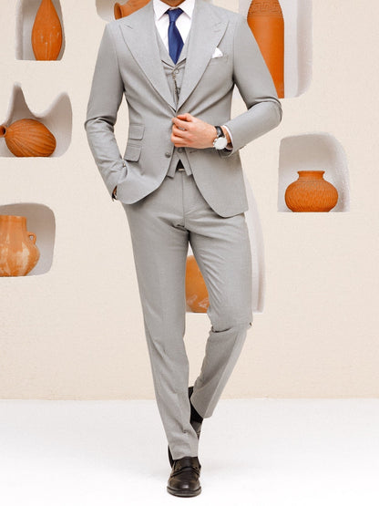 Grey Slim-Fit Suit 3-Piece VIOSSI