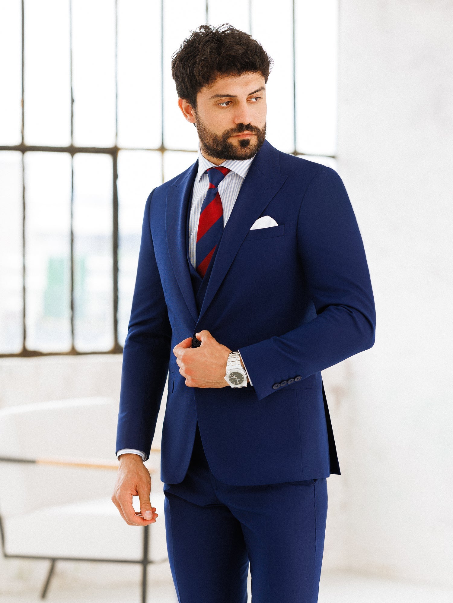 Navy Slim-Fit Suit 3-Piece VIOSSI