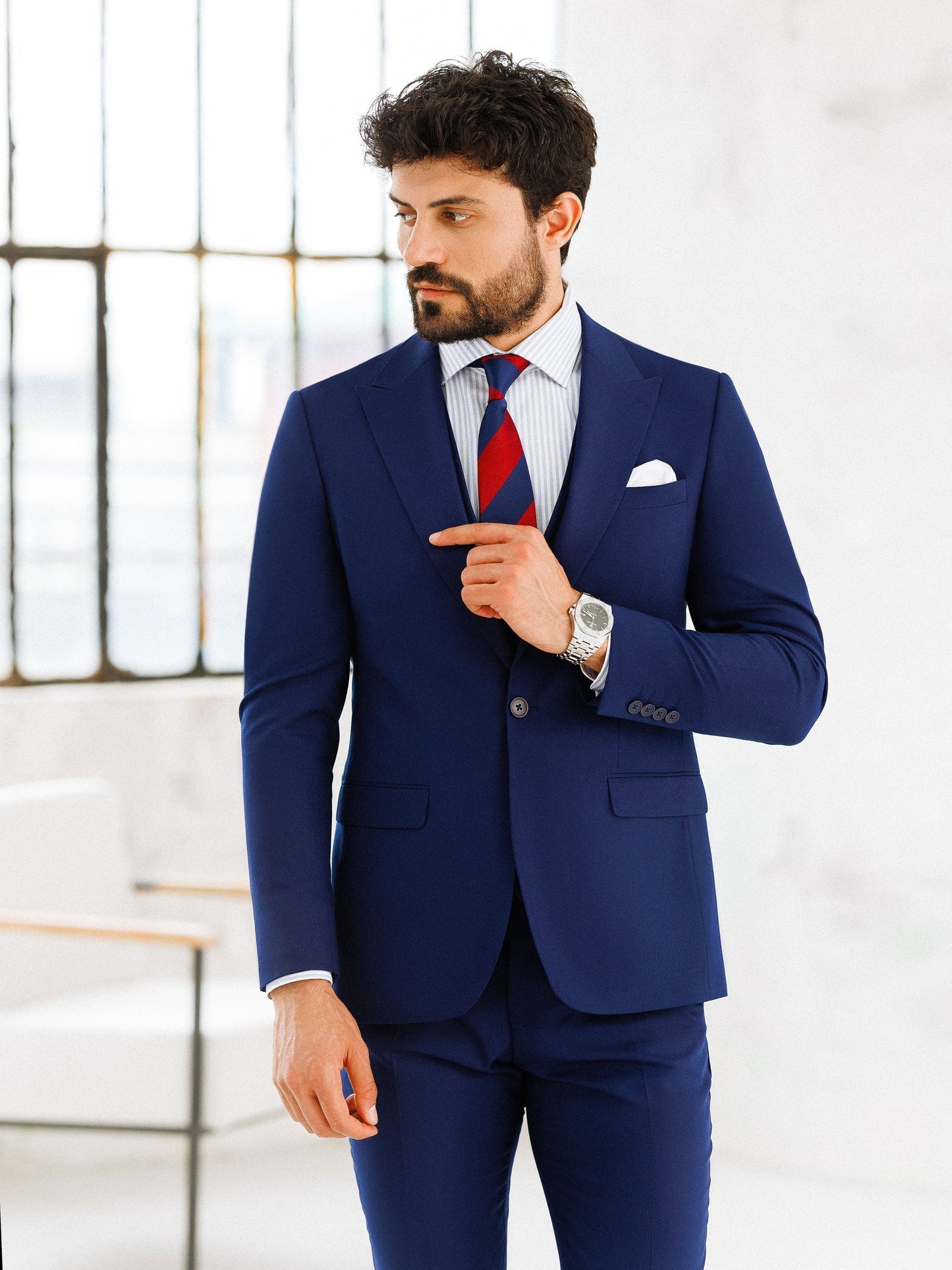 Navy Slim-Fit Suit 3-Piece VIOSSI