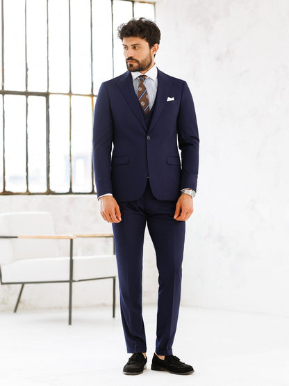Deep Navy Slim-Fit Suit 3-Piece VIOSSI