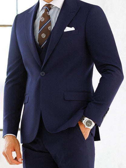 Deep Navy Slim-Fit Suit 3-Piece VIOSSI