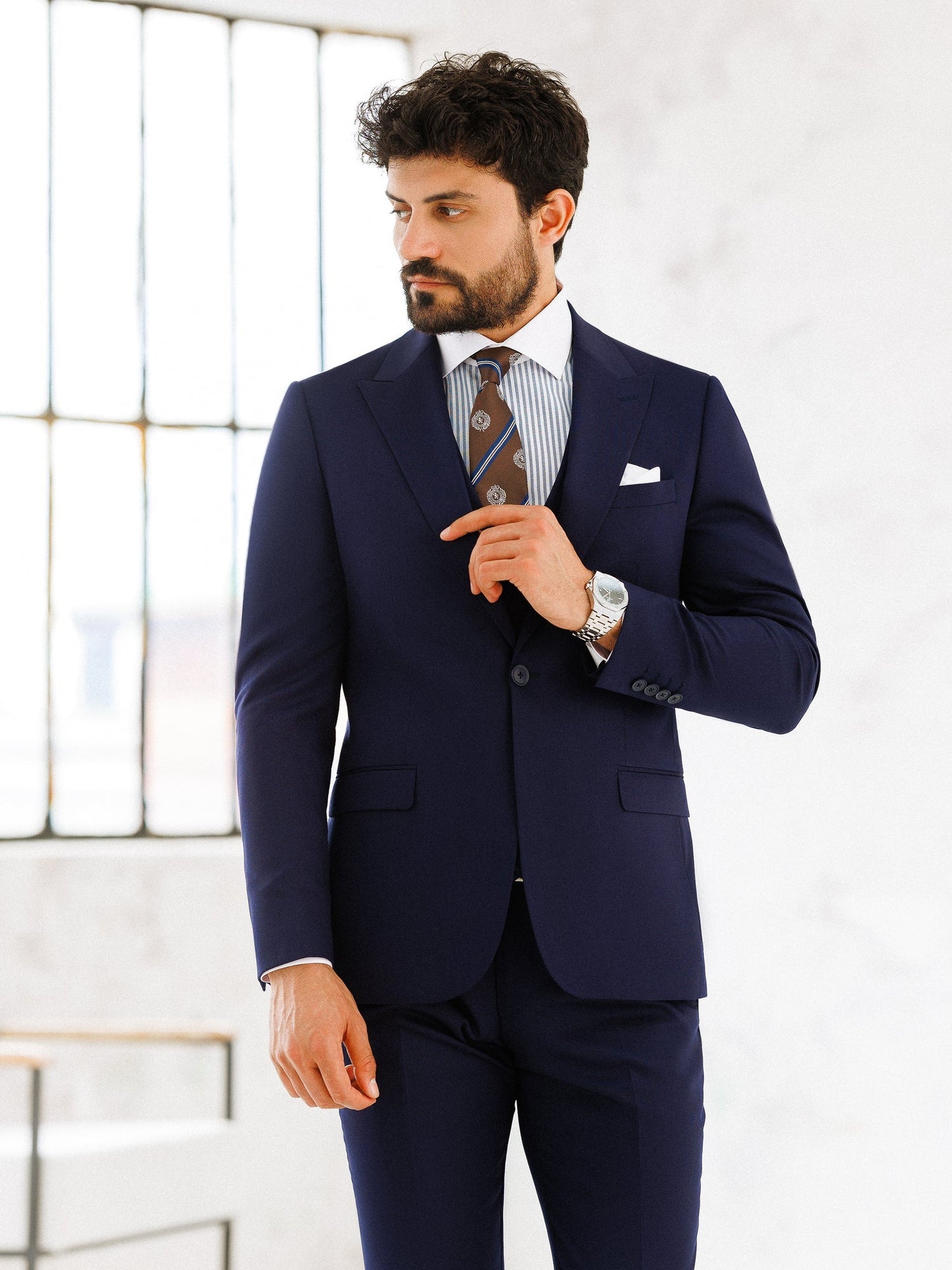 Deep Navy Slim-Fit Suit 3-Piece VIOSSI