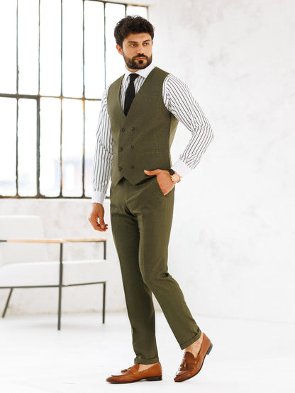 Khaki Slim-Fit Suit 3-Piece VIOSSI