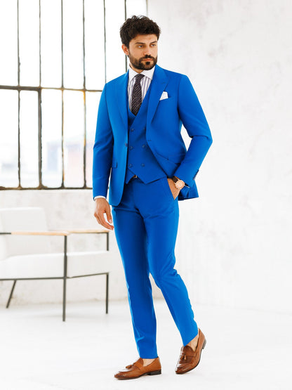Blue Slim-Fit Suit 3-Piece VIOSSI