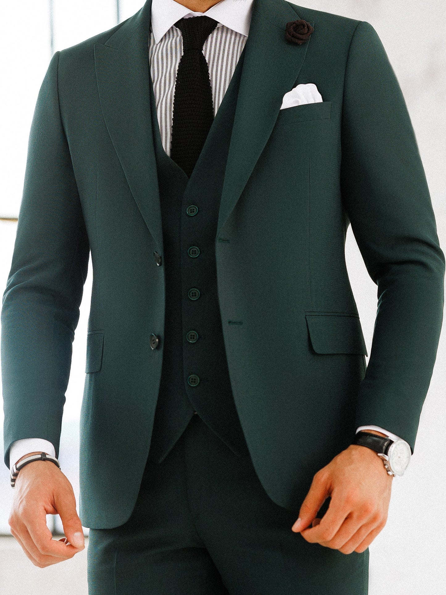 Green Slim-Fit Suit 3-Piece VIOSSI