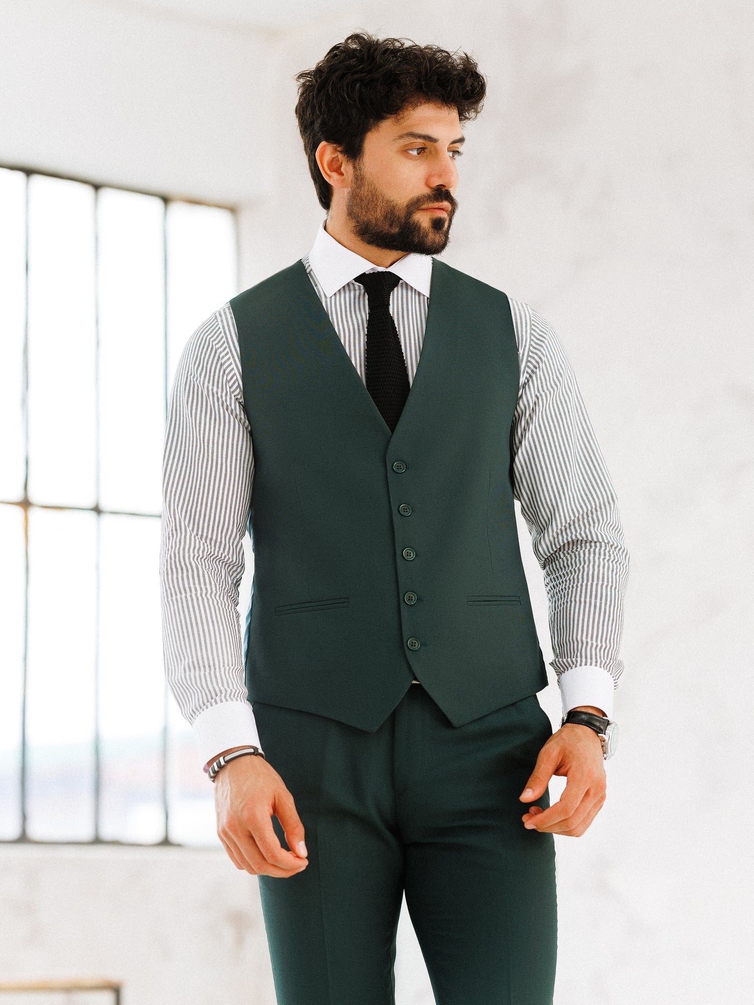 Green Slim-Fit Suit 3-Piece VIOSSI