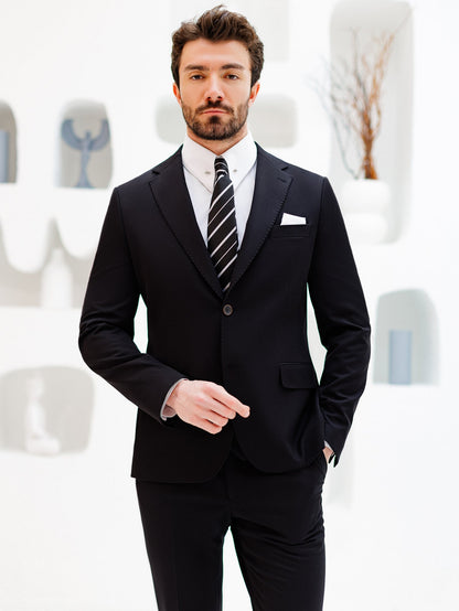 Black Slim-Fit Suit 3-Piece VIOSSI