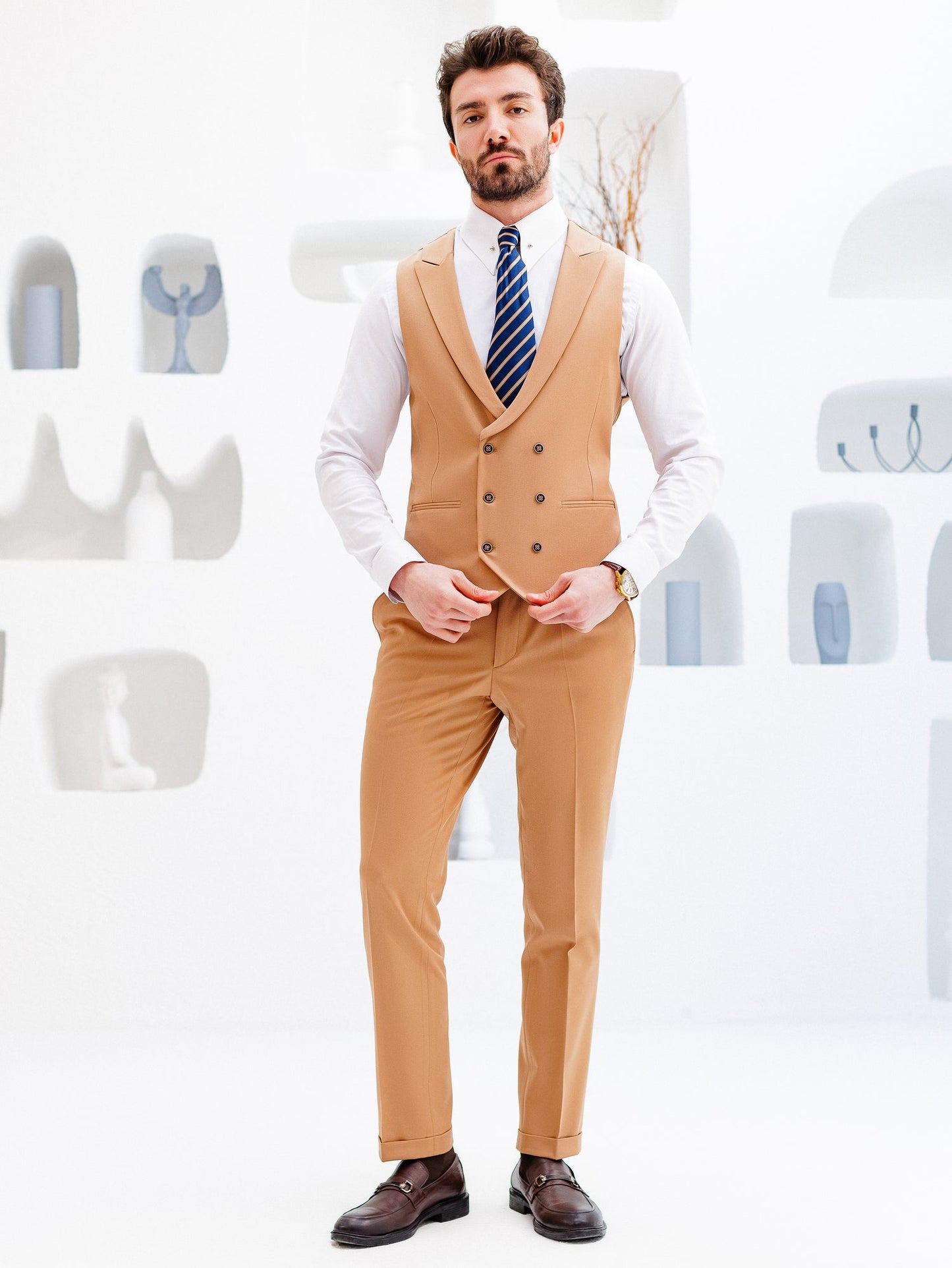 Camel Slim-Fit Suit 3-Piece VIOSSI