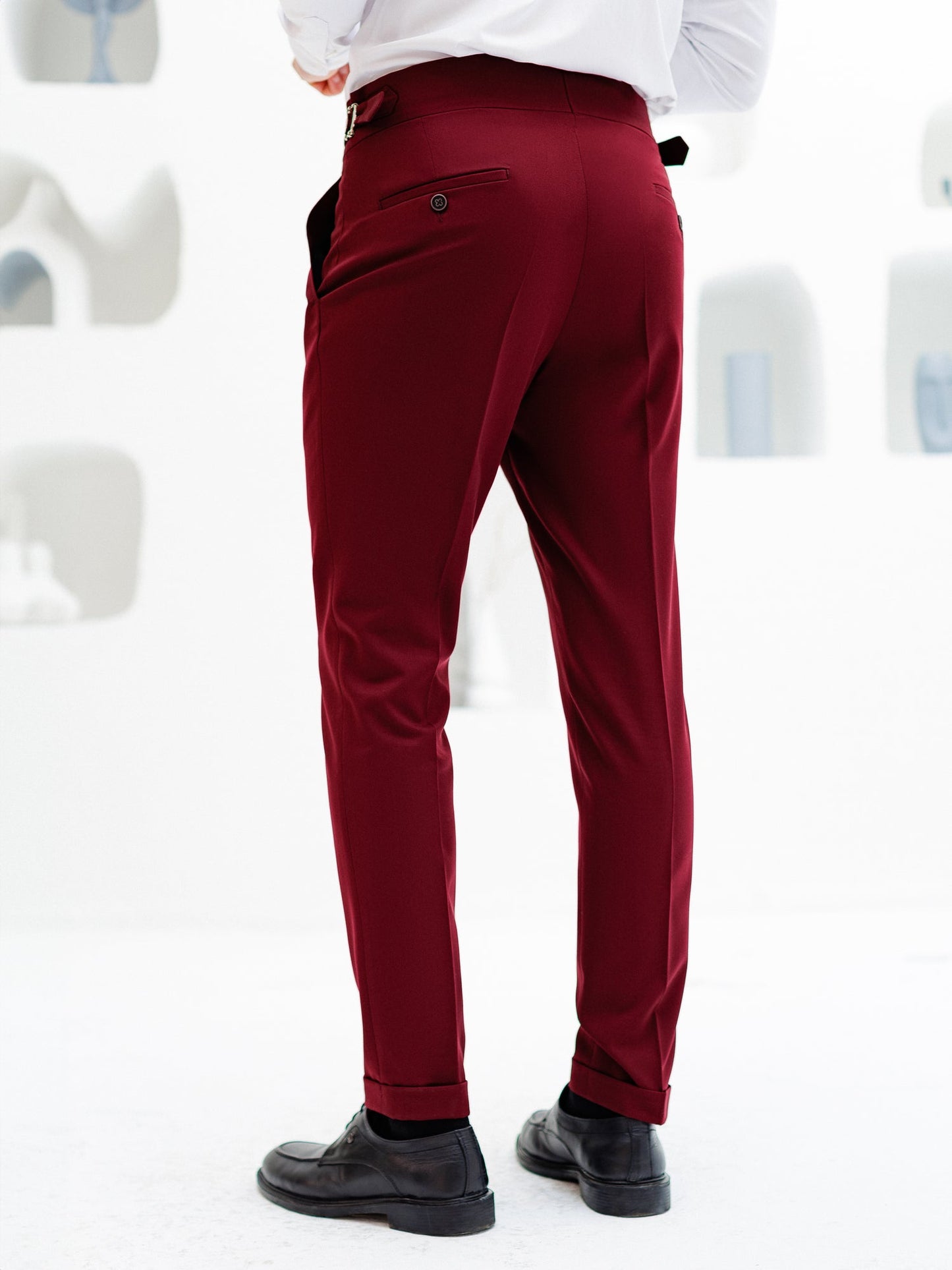Bordeaux High Waist Slim-Fit Pants VIOSSI