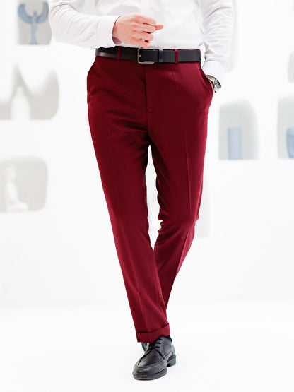 Bordeaux Mid Waist Slim-Fit Pants VIOSSI