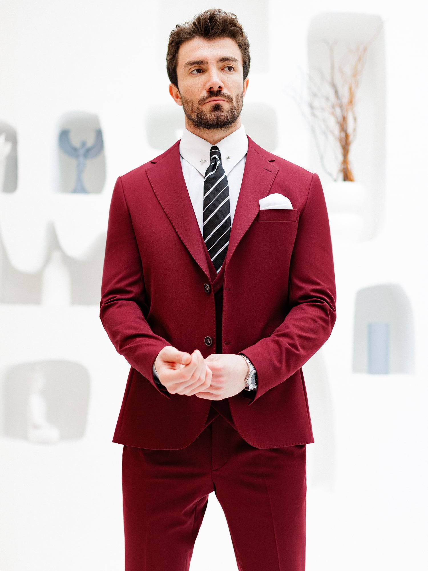 Bordeaux Slim-Fit Suit 3-Piece VIOSSI