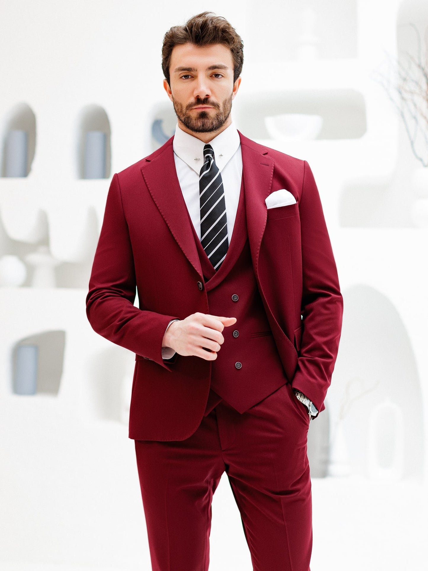 Bordeaux Slim-Fit Suit 3-Piece VIOSSI