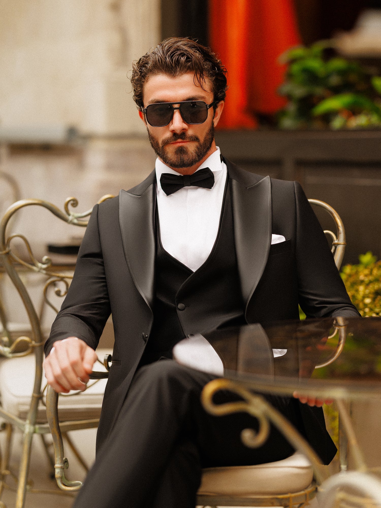 Black Slim-Fit Tuxedo 3-Piece - BRABION
