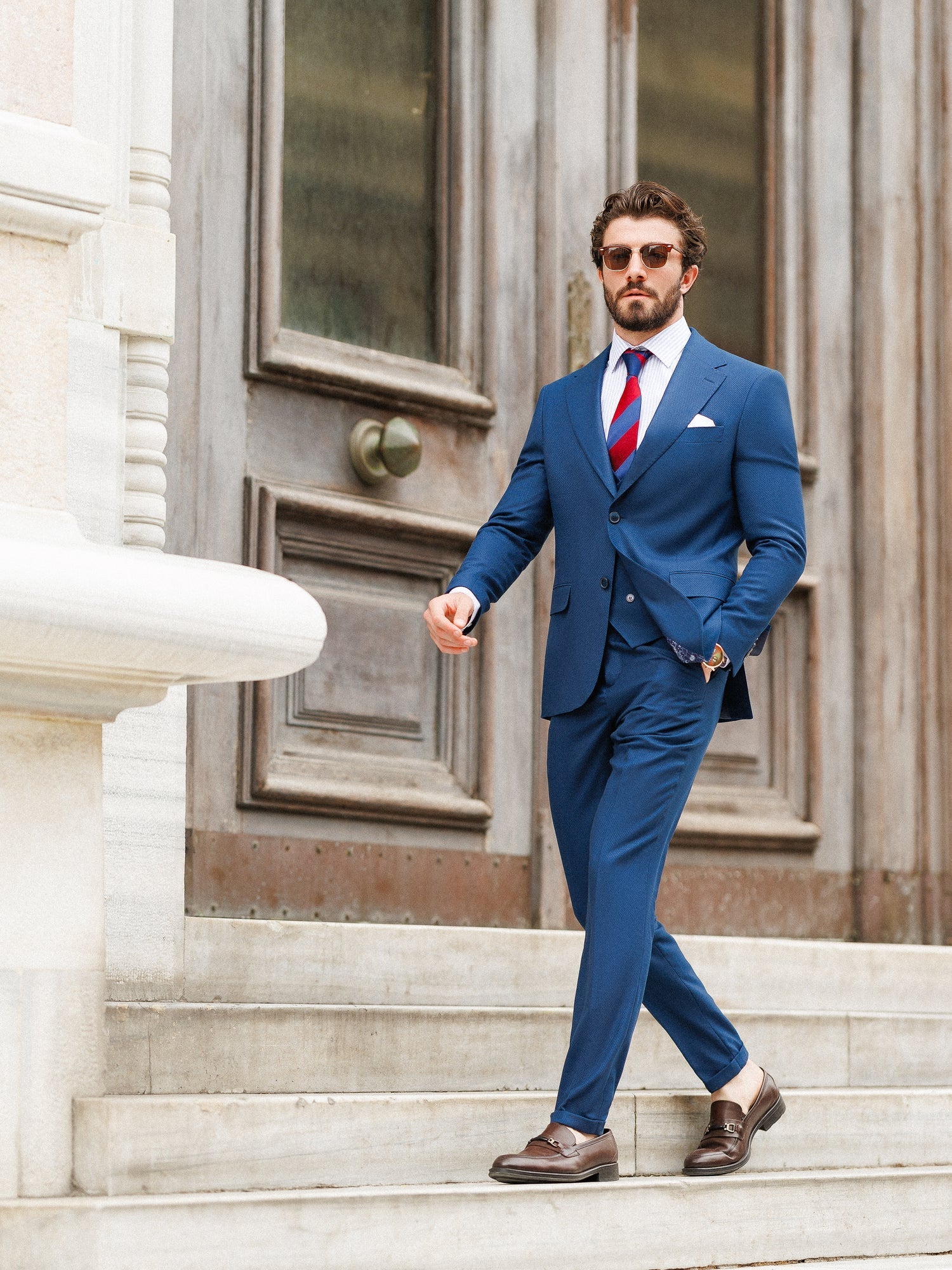 Blue Slim-Fit Suit 3-Piece VIOSSI