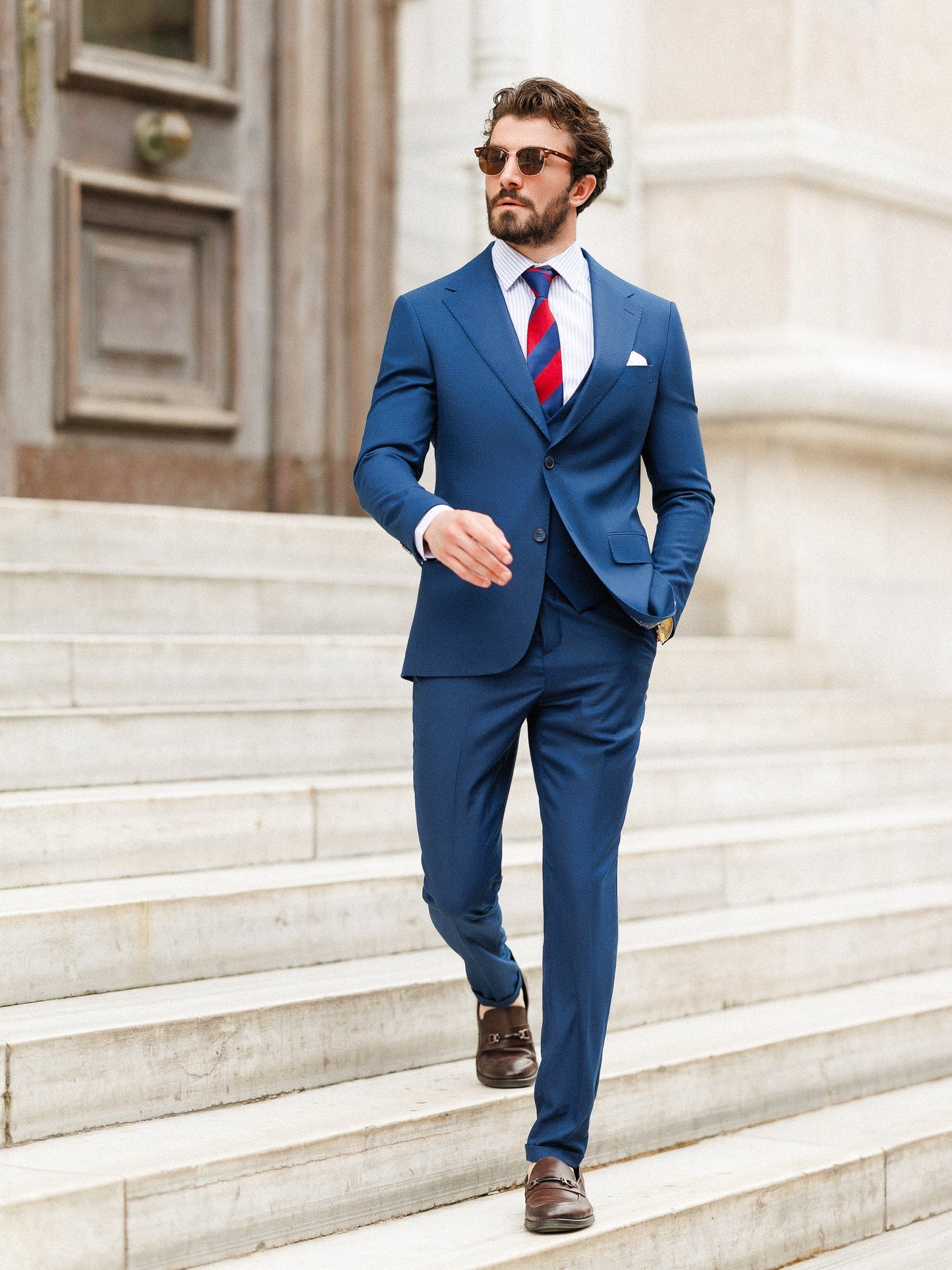 Blue Slim-Fit Suit 3-Piece VIOSSI