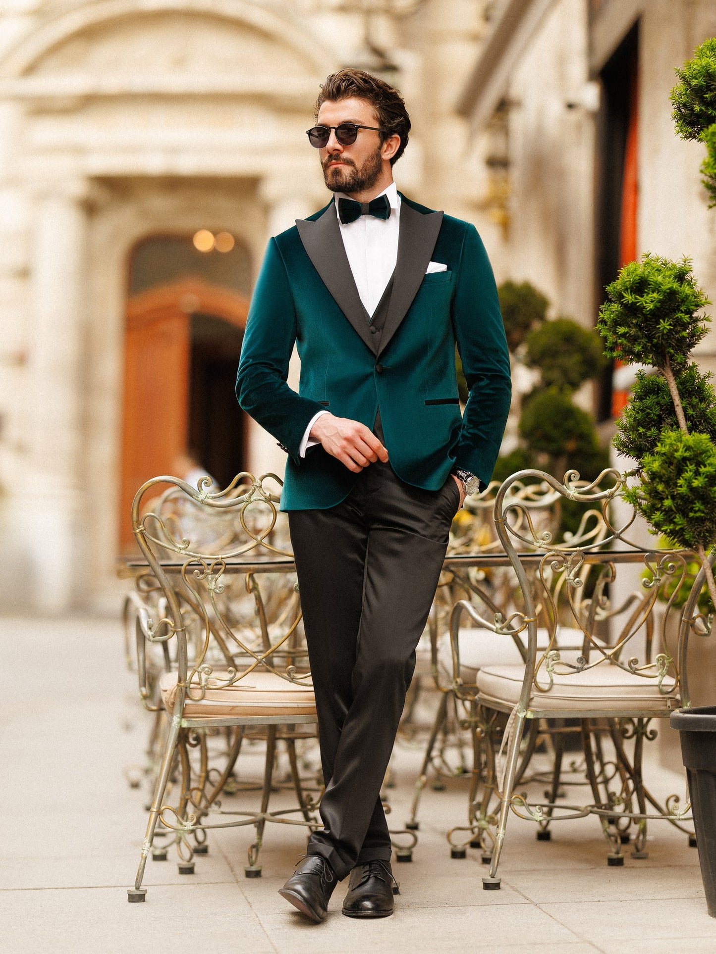 Emerald Velvet Slim-Fit Tuxedo 3-Piece - BRABION