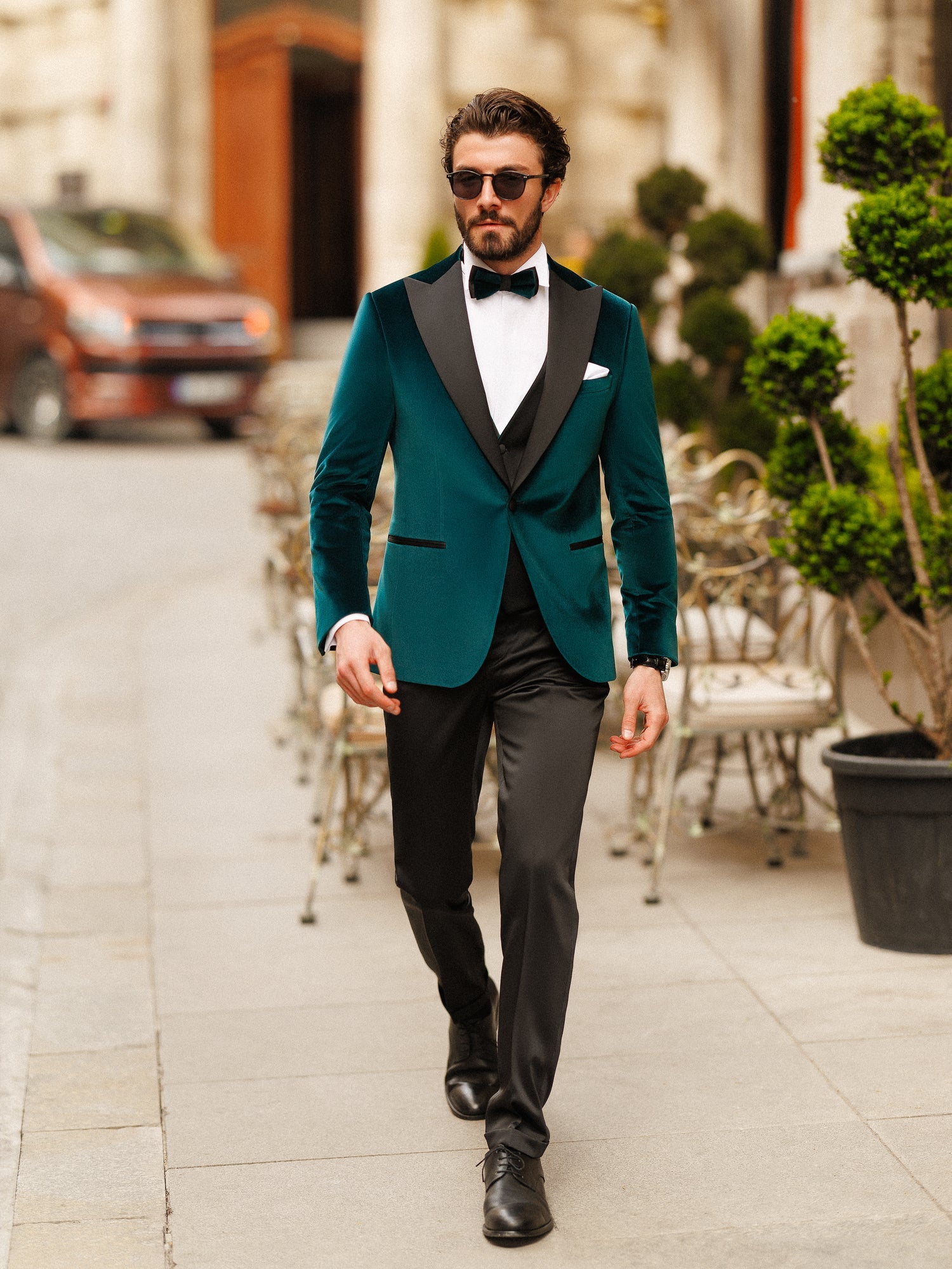 Emerald Velvet Slim-Fit Tuxedo 3-Piece - BRABION
