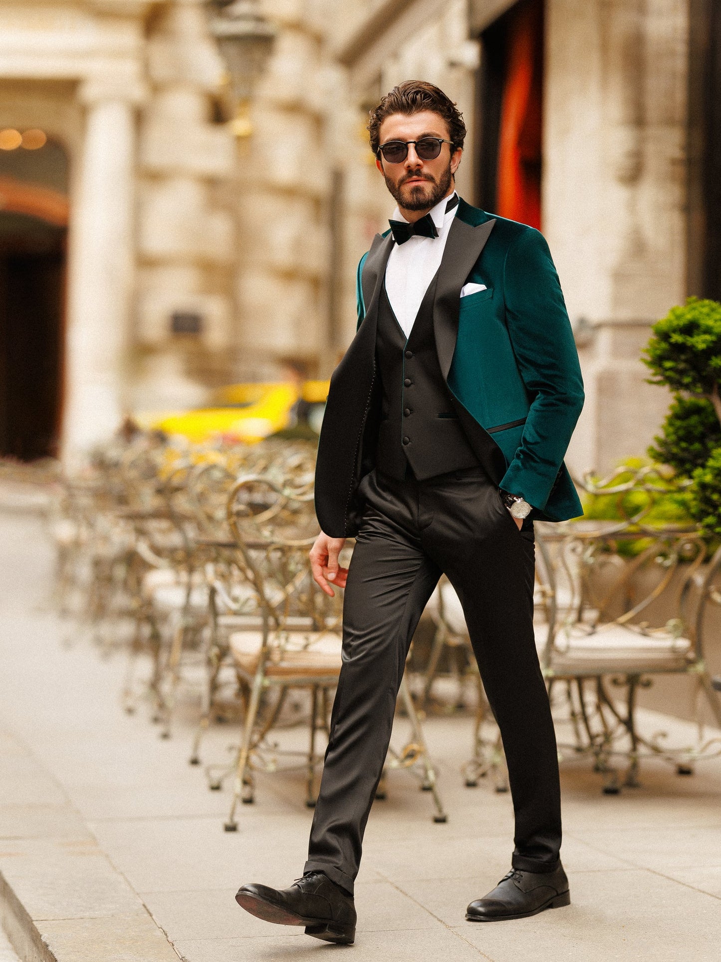Emerald Velvet Slim-Fit Tuxedo 3-Piece - BRABION
