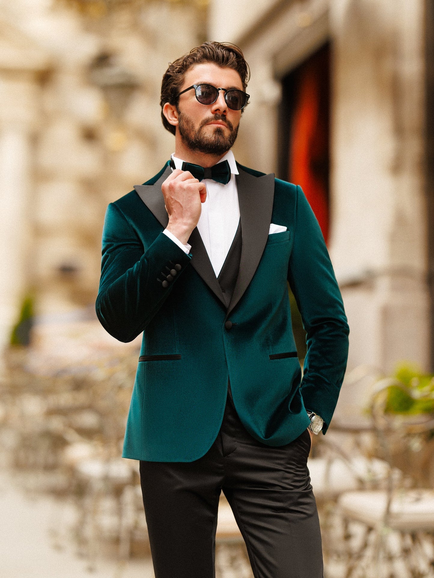 Emerald Velvet Slim-Fit Tuxedo 3-Piece - BRABION