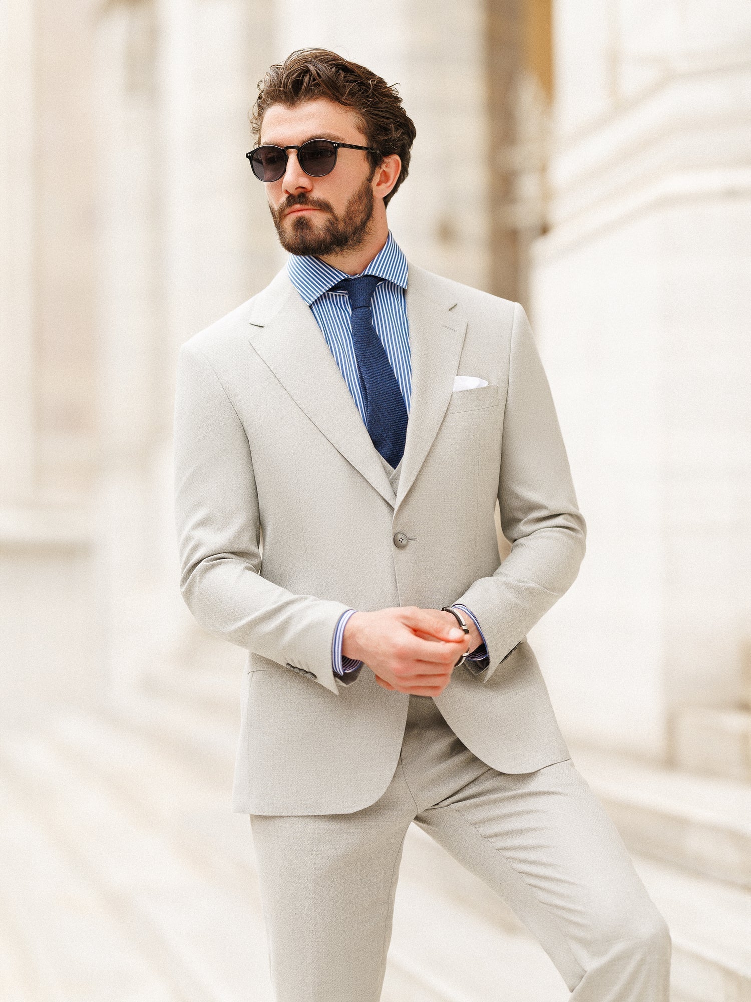 Grey Slim-Fit Suit 3-Piece VIOSSI