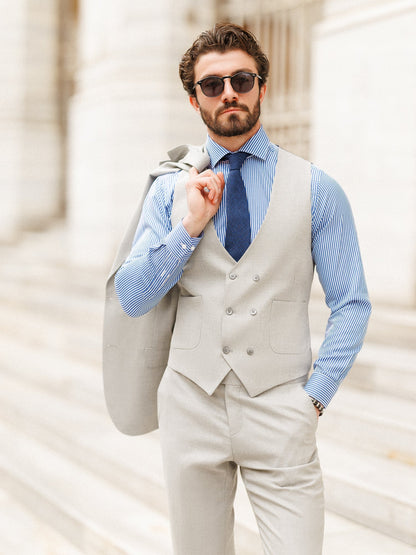 Grey Slim-Fit Suit 3-Piece VIOSSI