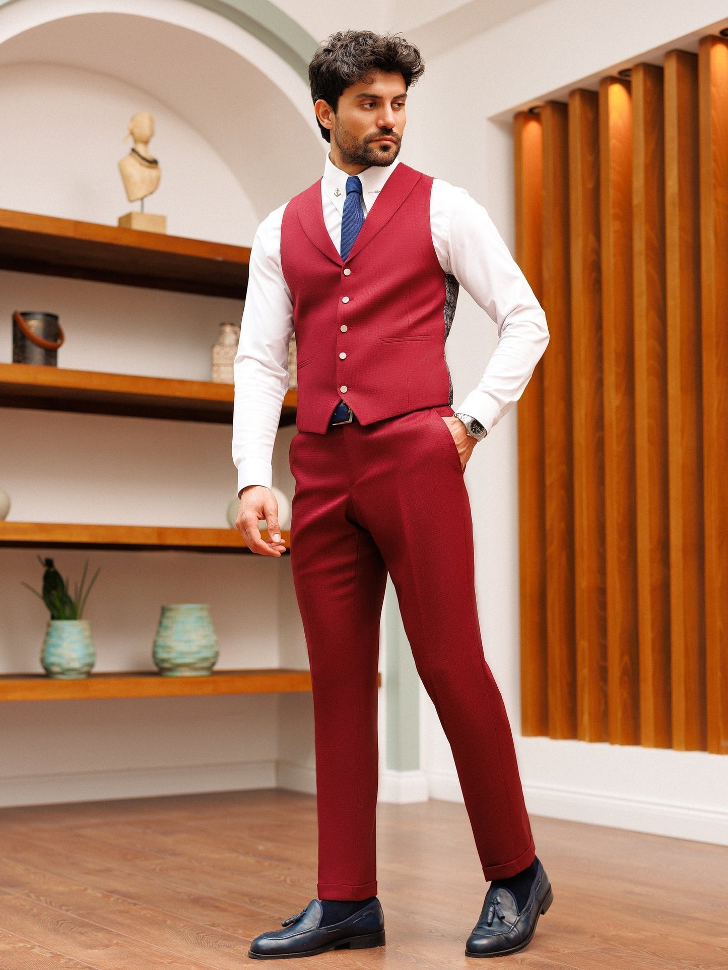 Bordeaux Slim-Fit Suit 3-Piece VIOSSI