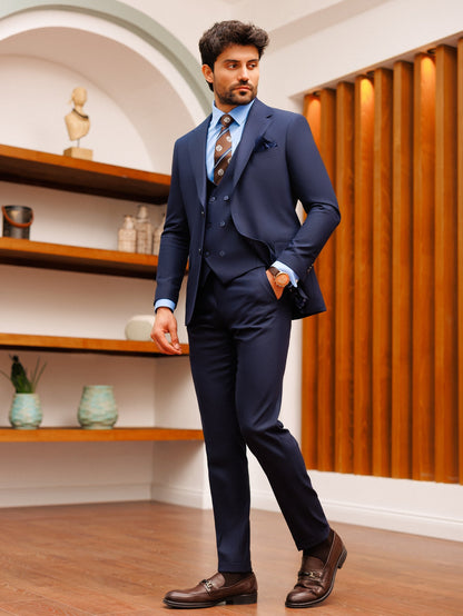 Navy Slim-Fit Suit 3-Piece VIOSSI