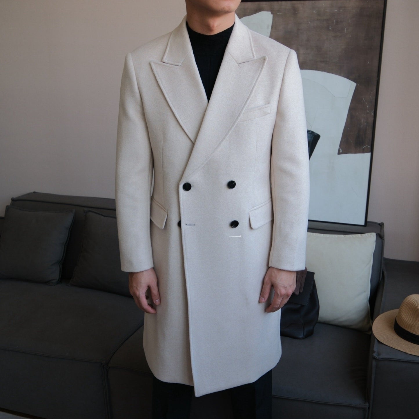 Chesterfield Wool Double-Breasted Overcoat - BRABION
