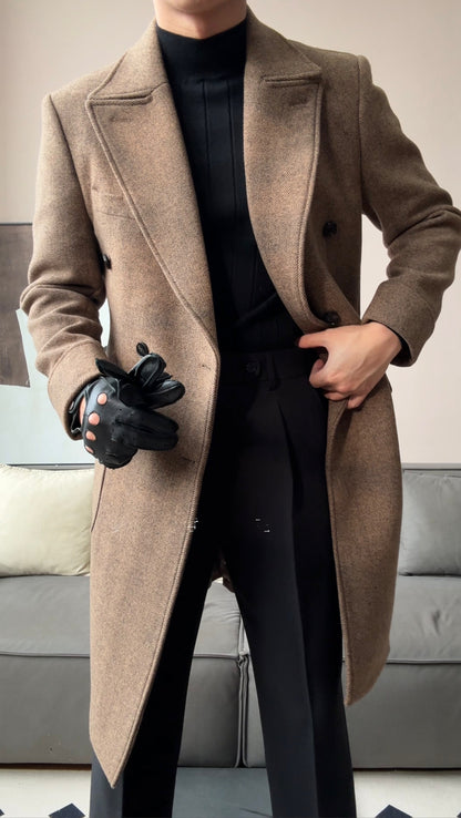 Wool Double-Breasted President Overcoat