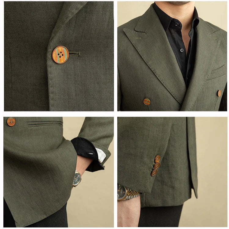 Men’s Havana Olive Linen Blazer