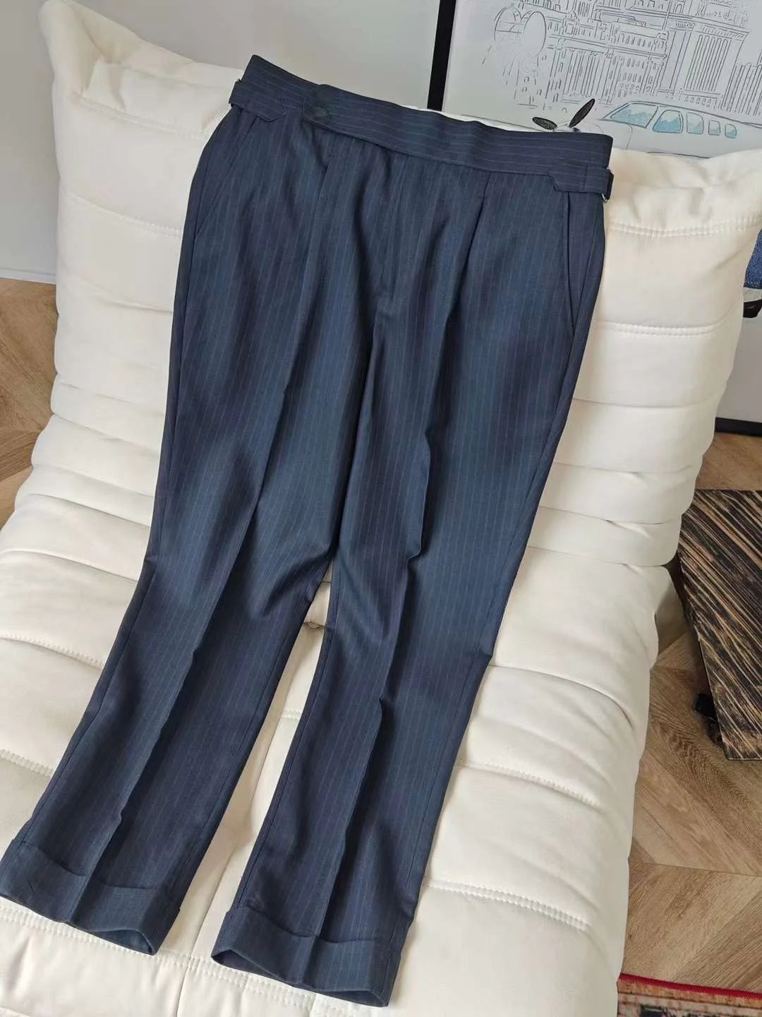Men’s Navy Blue Striped Veroza Suit
