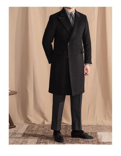 Men’s Black Wool Overcoat