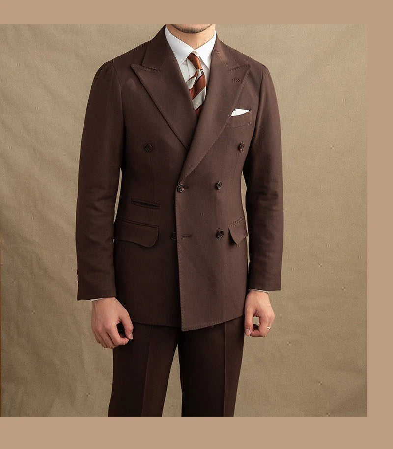 Men’s Dark Brown Garbadine Suit