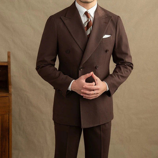 Men’s Dark Brown Garbadine Suit