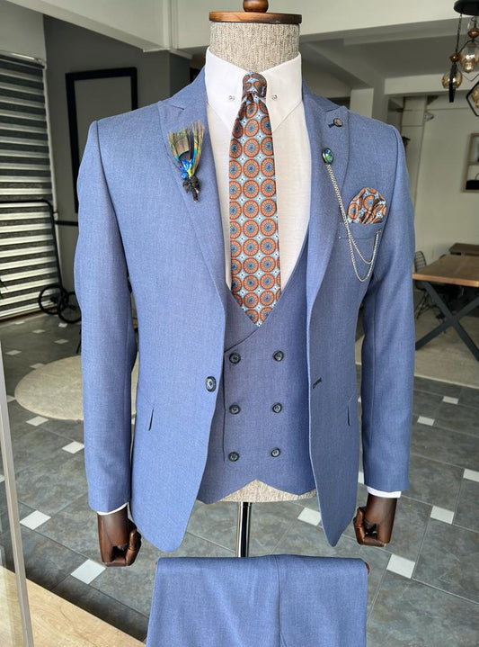 Fremont Blue Slim Fit Peak Lapel Suit