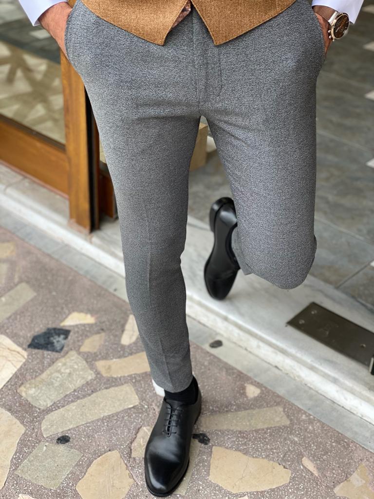 Men's Wool Suit Trousers | Moss