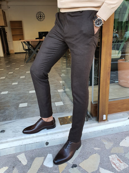 Sarpa Brown Slim Fit Pants – BRABION