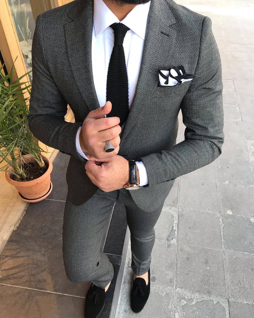 Havana Gray Slim-Fit Suit