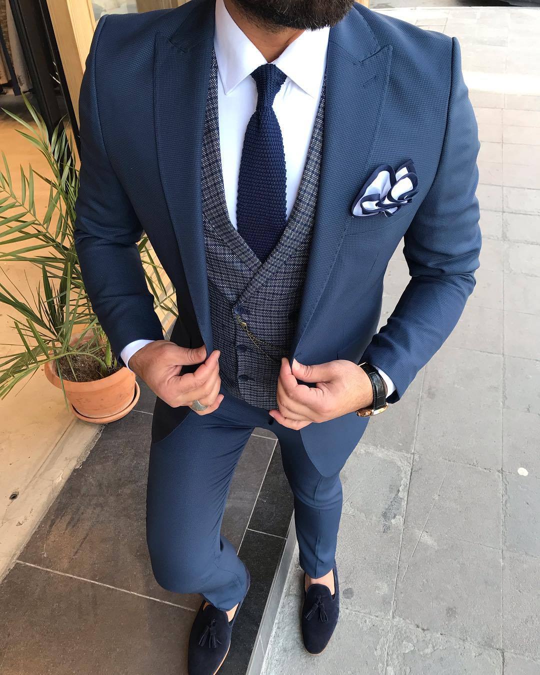Joseph Navy/Gray Slim-Fit Suit