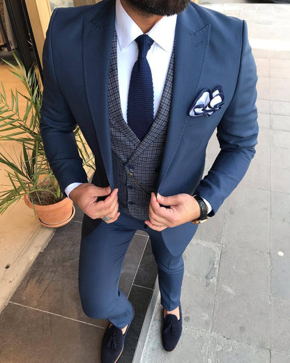 Joseph Navy/Gray Slim-Fit Suit