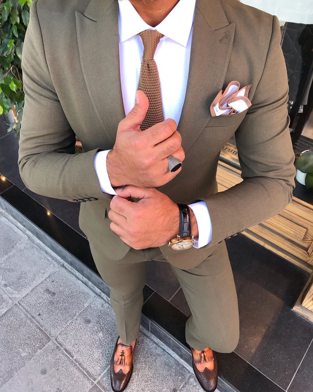 Austin Khaki Slim-Fit Suit