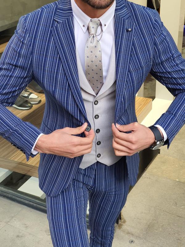 Forenza Sax Slim Fit Pinstripe Suit