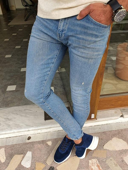 Bastoni  Blue Slim Fit Ripped Jeans