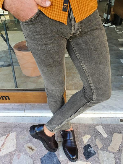 Bastoni Brown Slim Fit Jeans