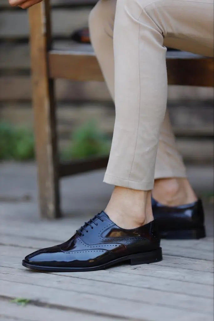 Empire Black Wing Tip Oxfords | Elegant Men's Dress Shoes BRABION Empire Black Wing Tip Oxfords | Elegant Men's Dress Shoes BRABION