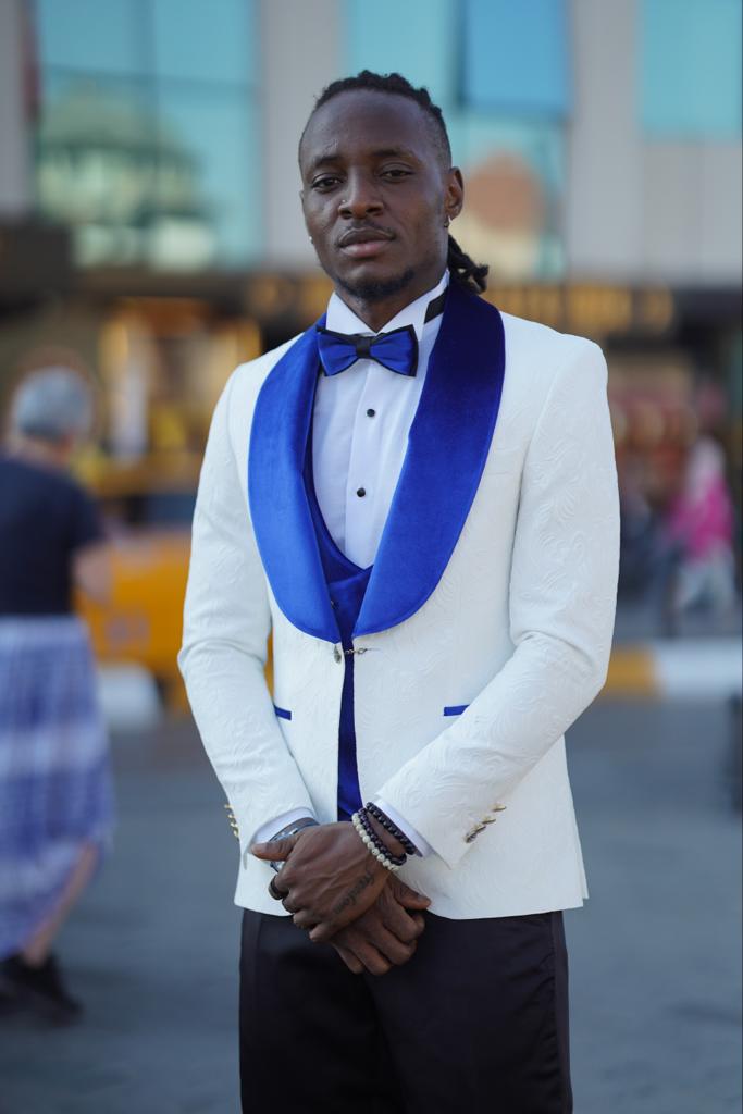 White and royal blue cheap tux